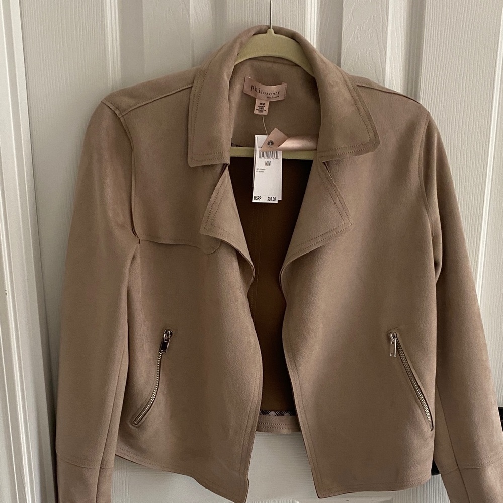 Philosophy Tan/taupe  Blazer with Zippered Pockets